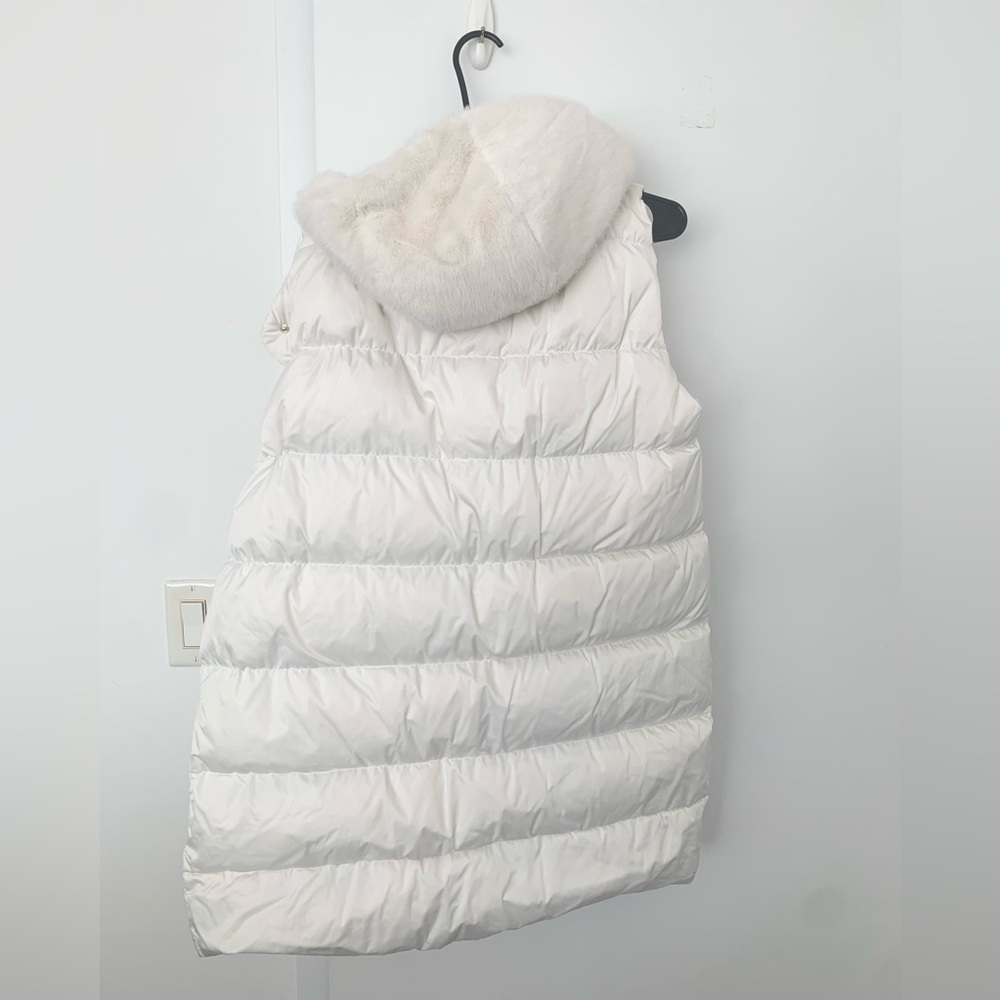 Herno Women White Goose Down Vest Faux Fur Nwt — image 3 of 7